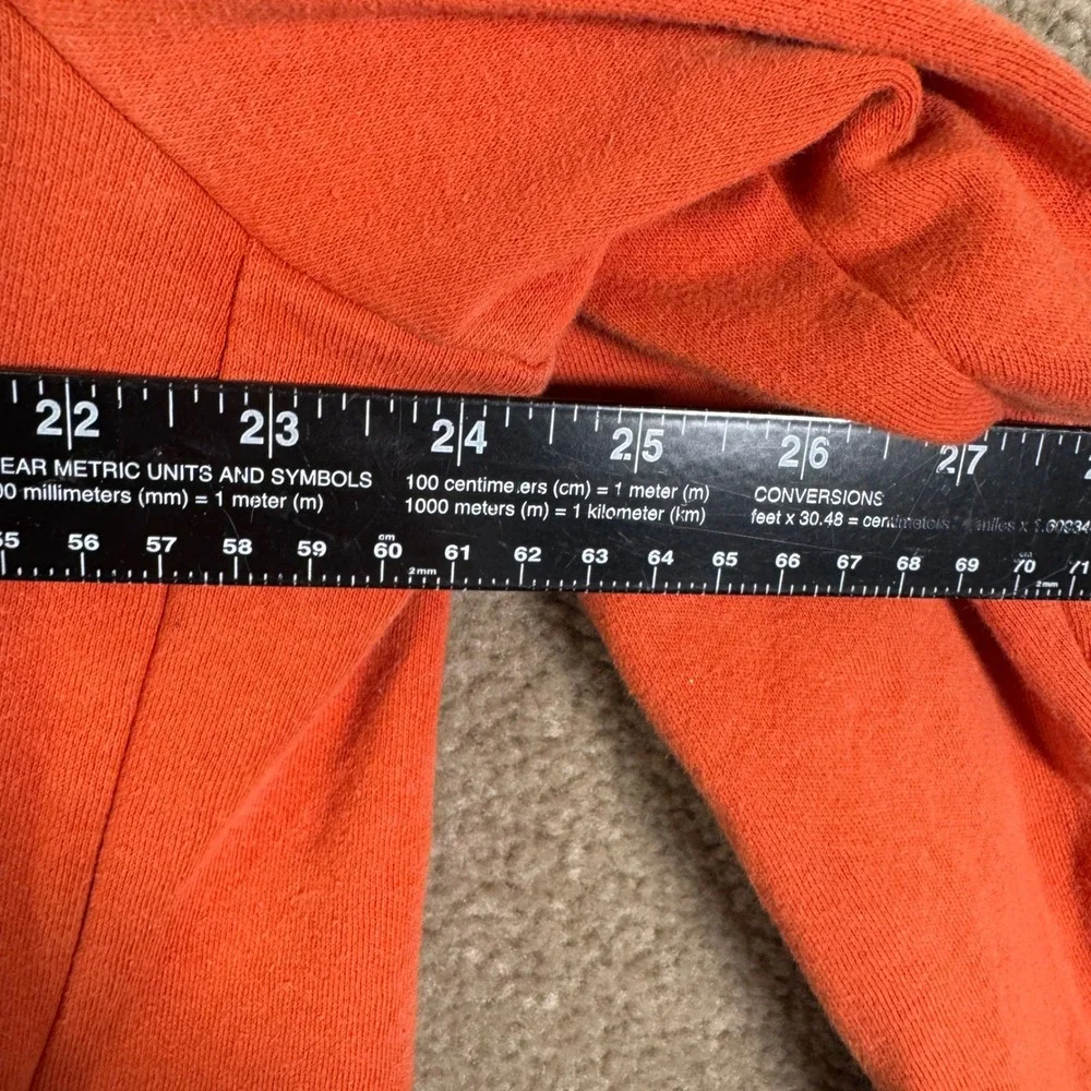 The North Face Hoodie Mens Large Orange Vertical Logo Pullover Sweatshirt